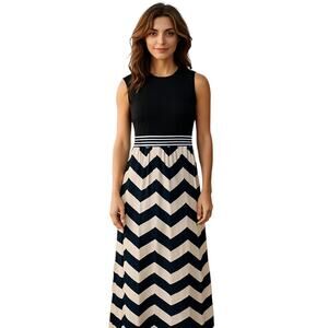 Fei Tong Medium Blue Women's Long Maxi Sleeveless Sun Dress Miss Size 8 10 M